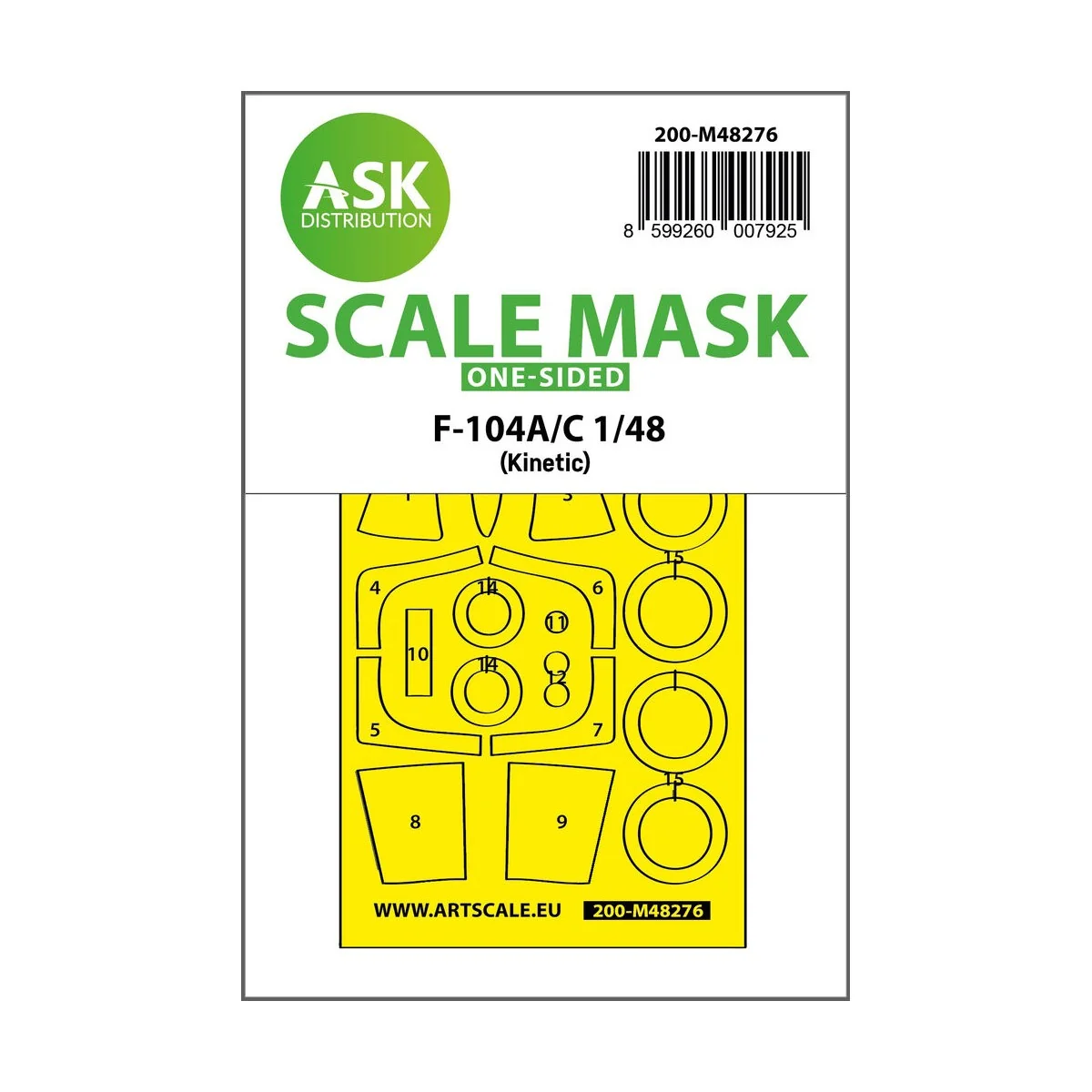 F-104A/C one-sided express fit mask for Kinetic - Art Scale Kit 200...
