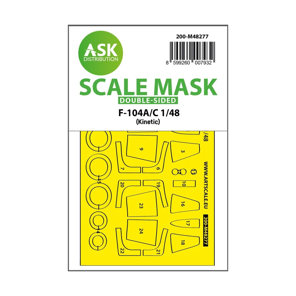 F-104A/C double-sided express fit mask for Kinetic, 1/48 - Art Scal...