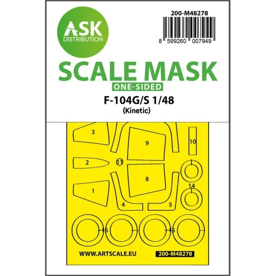 F-104G/S one-sided express fit mask for Kinetic - Art Scale Kit 200...