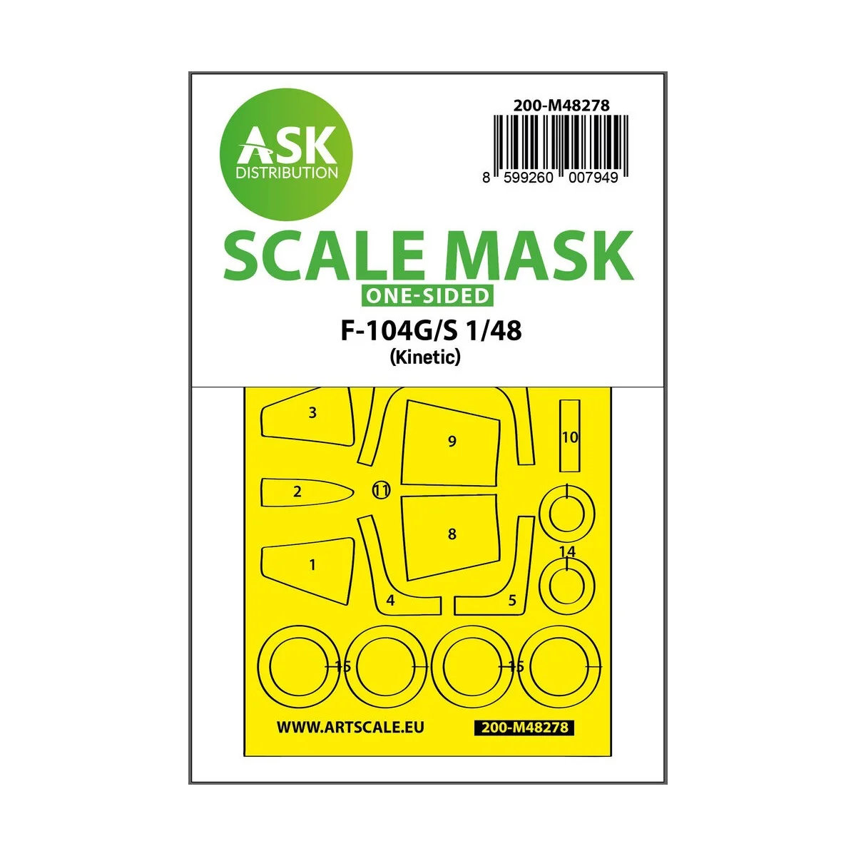 F-104G/S one-sided express fit mask for Kinetic - Art Scale Kit 200...