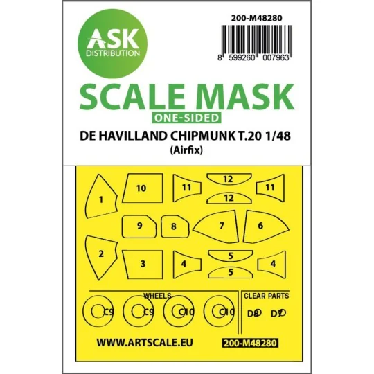 De Havilland Chipmunk T.20 one-sided express fit mask for Airfix, 1...