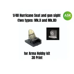 Hurricane Seat and gun sight (two types: Mk.II and Mk.III) - Art Sc...