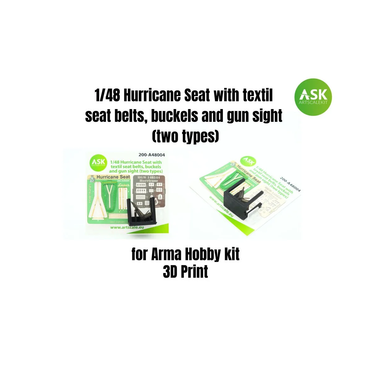 Hurricane Seat with textil seat belts, buckels and gun sight (two t...