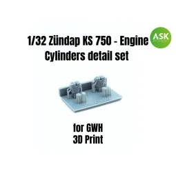 Zündap KS 750 - Engine Cylinders detail set for Great Wall Hobby, 1...
