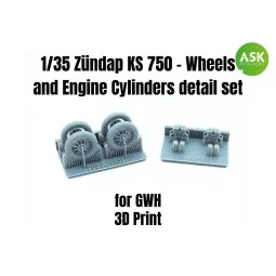Zündap KS 750 - Wheels and Engine Cylinders detail set for Great Wa...