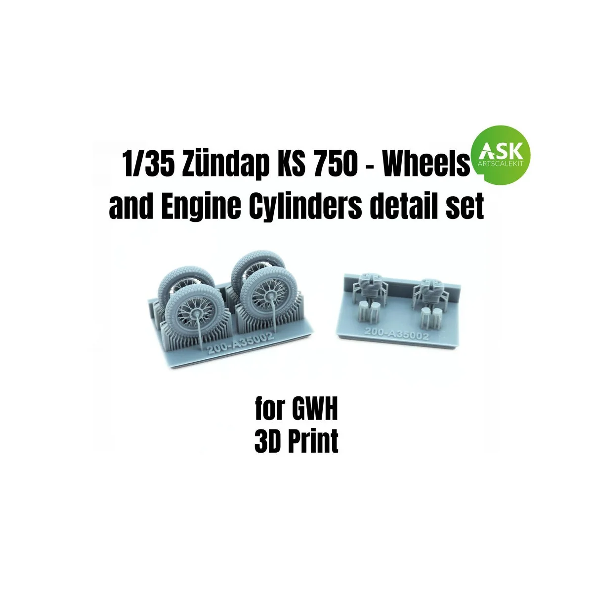 Zündap KS 750 - Wheels and Engine Cylinders detail set for Great Wa...