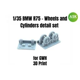 BMW R75 - Wheels and Cylinders detail set for Great Wall Hobby - Ar...