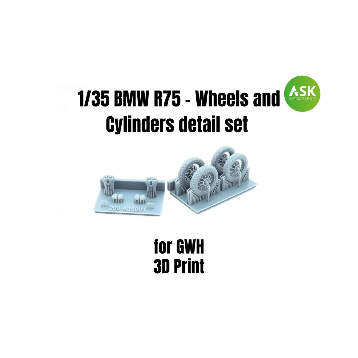 BMW R75 - Wheels and Cylinders detail set for Great Wall Hobby - Ar...