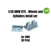 BMW R75 - Wheels and Cylinders detail set for Great Wall Hobby, 1/3...
