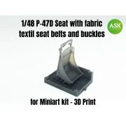 P-47D Seat with fabric textil seat belts and buckles - Art Scale Ki...