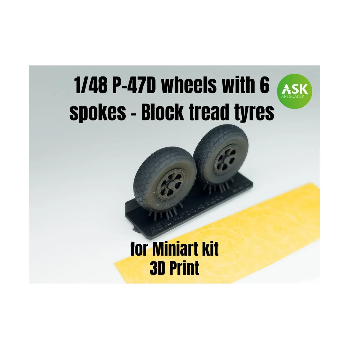 P-47D wheels with 6 spokes - Block tread tyres and masks, 1/48 - Ar... P-47D wheels with 6 spokes - Block tread tyres and masks, 1/48 - Ar...