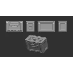 Ammo Box Cal. .50 M2 - 12 pc. of US ammunition boxes for a 12.7 mac...