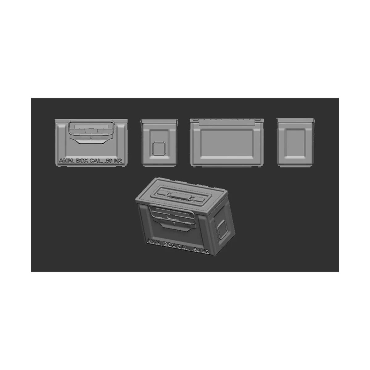 Ammo Box Cal. .50 M2 - 12 pc. of US ammunition boxes for a 12.7 mac...