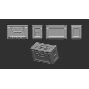 Ammo Box Cal. .50 M2 - 12 pc. of US ammunition boxes for a 12.7 mac...