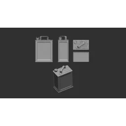 British 2 Gallon Petrol/Fuel Can WWII - 10 pc - Art Scale Kit 200-A...