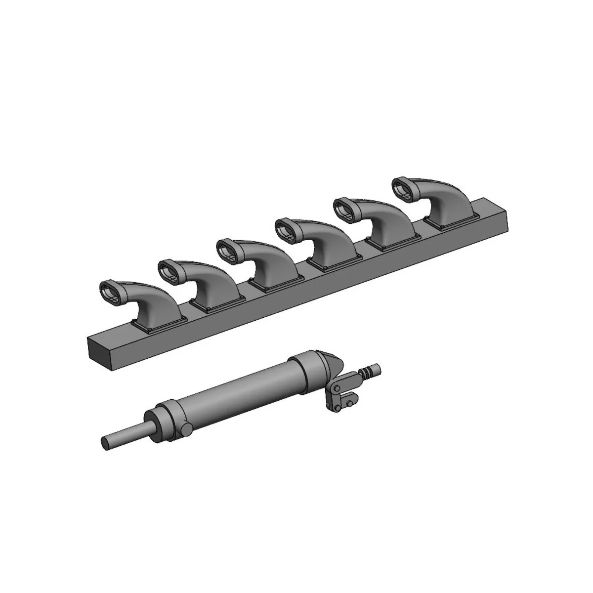 Me 109F/G Exhausts and hydraulic cylinder for undercarriage for Edu... Me 109F/G Exhausts and hydraulic cylinder for undercarriage for Edu...