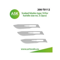 Scalpel blades type 10 for handle size no. 3 (3pcs) - Art Scale Kit...