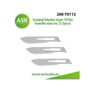 Scalpel blades type 10 for handle size no. 3 (3pcs) - Art Scale Kit...