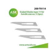 Scalpel blades type 11 for handle size no. 3 (3pcs) - Art Scale Kit...