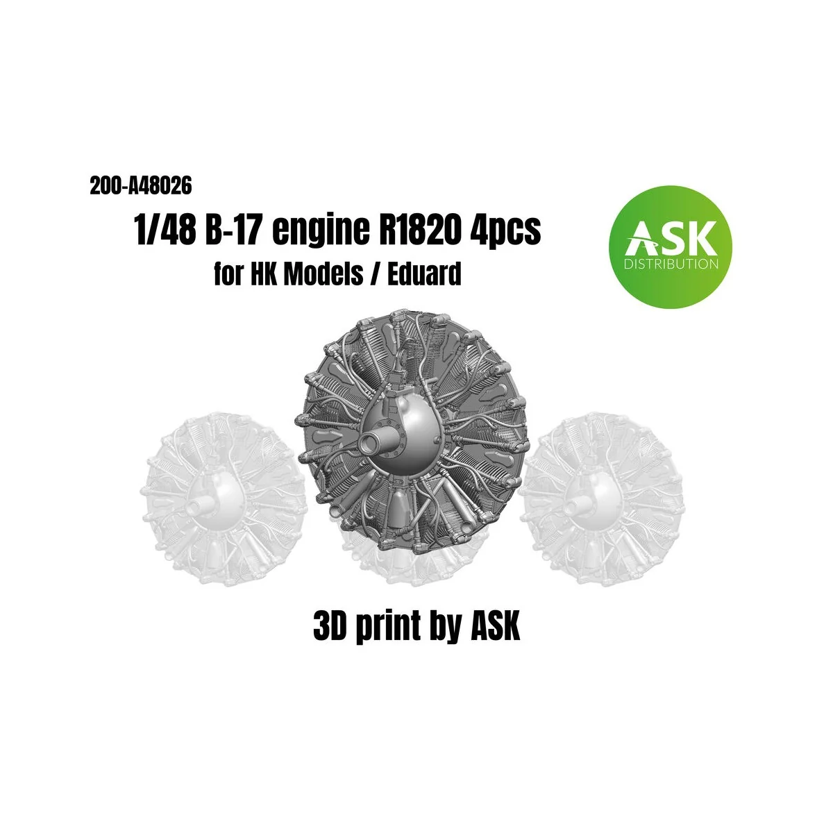 Wright R-1820 engine set, 4 pc. for B-17 for HK Models - Art Scale ...