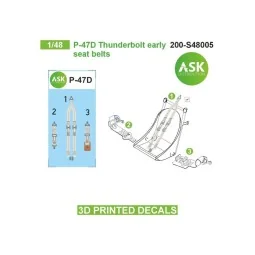 P-47D Thunderbolt early seat belts - 3D printed decals by ASK - Art...