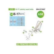 B-17 (white) seat belts - 3D printed decals by ASK, 1/72 - Art Scal...