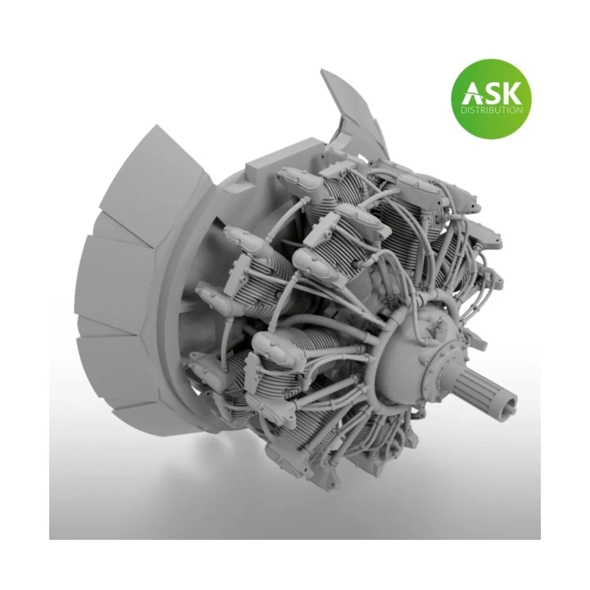 Nakajima Sakae 12 engine incl. exhausts and the open cowling flaps ...