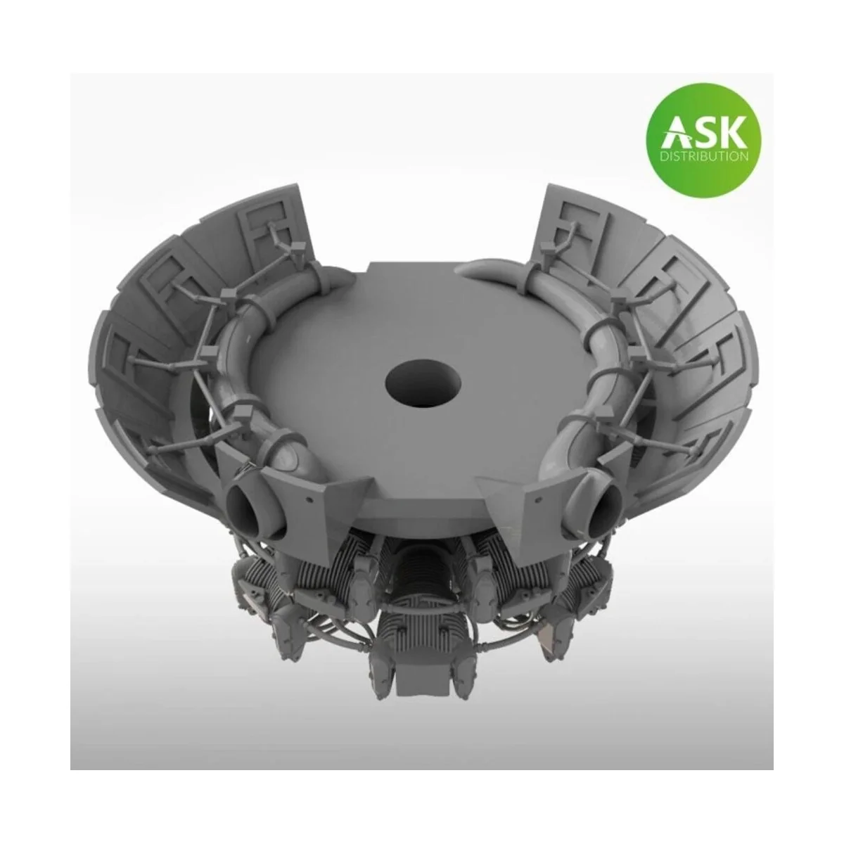 Nakajima Sakae 12 engine incl. exhausts and the open cowling flaps ...