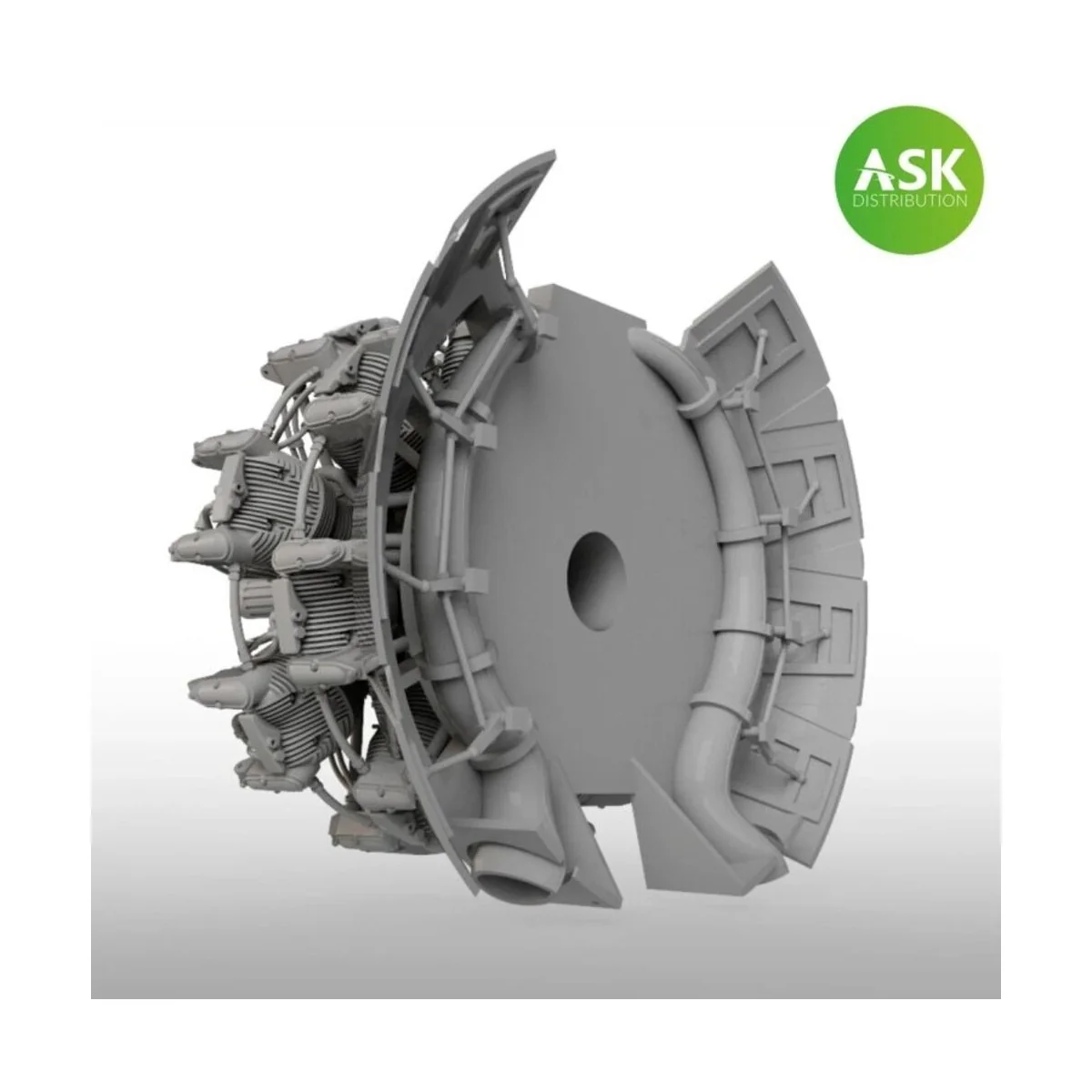 Nakajima Sakae 12 engine incl. exhausts and the open cowling flaps ...