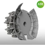 Nakajima Sakae 12 engine incl. exhausts and the open cowling flaps ...