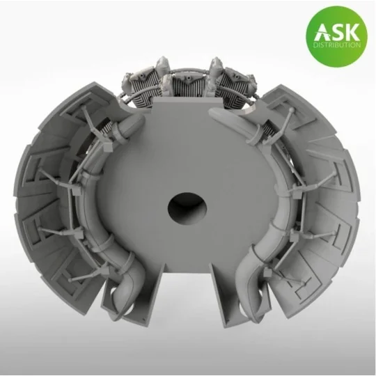 Nakajima Sakae 12 engine incl. exhausts and the open cowling flaps ...