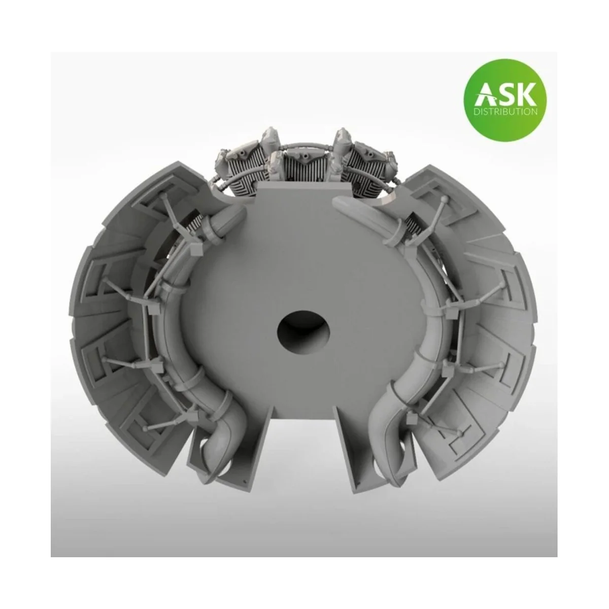 Nakajima Sakae 12 engine incl. exhausts and the open cowling flaps ...