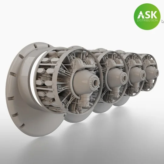 B-29 engine set - Wright R-3350-57, 4 pc. set, ASK 200-A48070, 1/48...