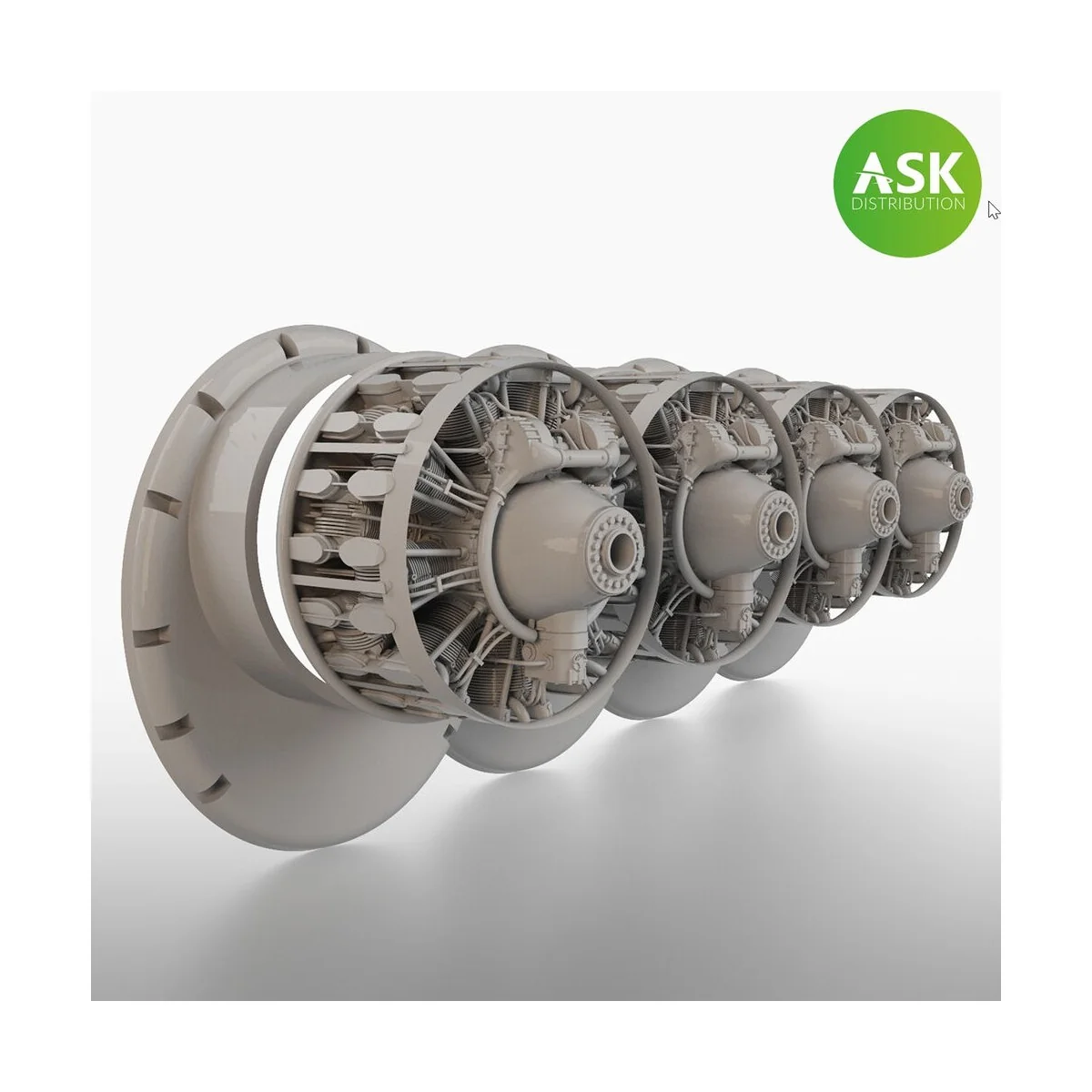 B-29 engine set - Wright R-3350-57, 4 pc. set, ASK 200-A48070, 1/48...