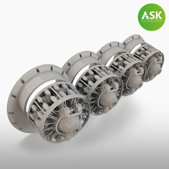 B-29 engine set - Wright R-3350-57, 4 pc. set, ASK 200-A48070 - Art...