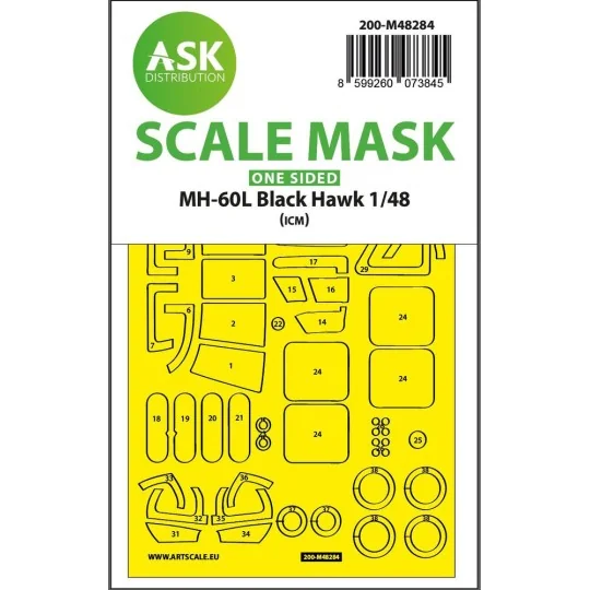 MH-60L Black Hawk one-sided express fit mask for ICM, 1/48 - Art Sc...