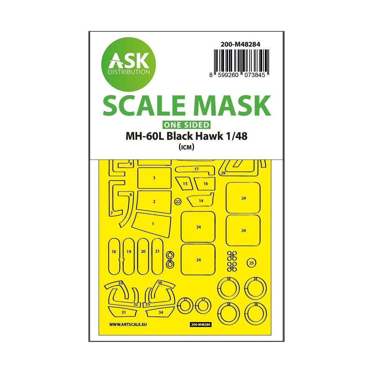 MH-60L Black Hawk one-sided express fit mask for ICM - Art Scale Ki...