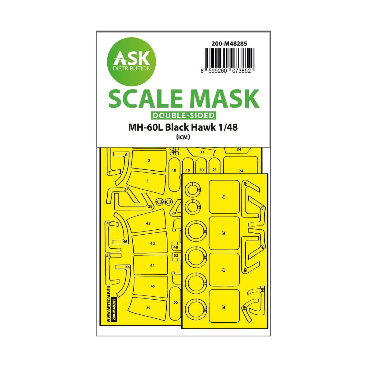 MH-60L Black Hawk double-sided express fit mask for ICM, 1/48 - Art...