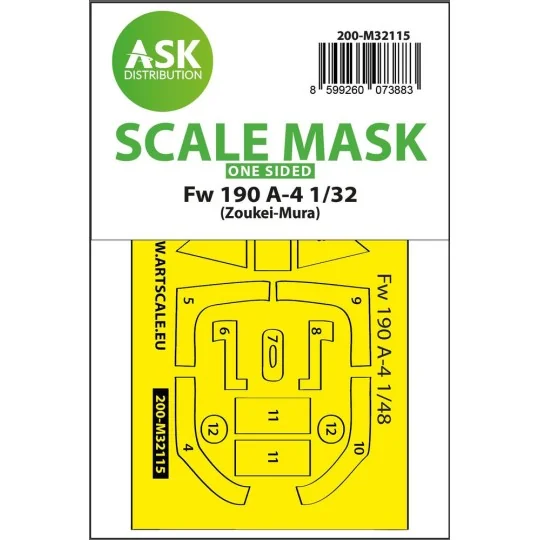 Fw 190A-4 one-sided express fit mask for Zoukei-Mura - Art Scale Ki...