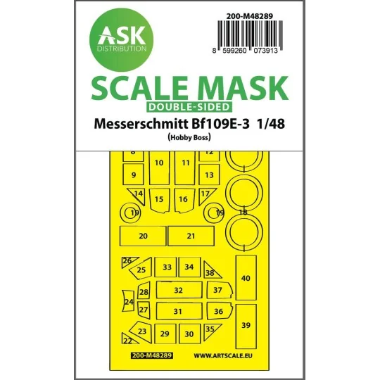 Bf 109E-3 double-sided express fit mask for Hobby Boss, 1/48 - Art ...
