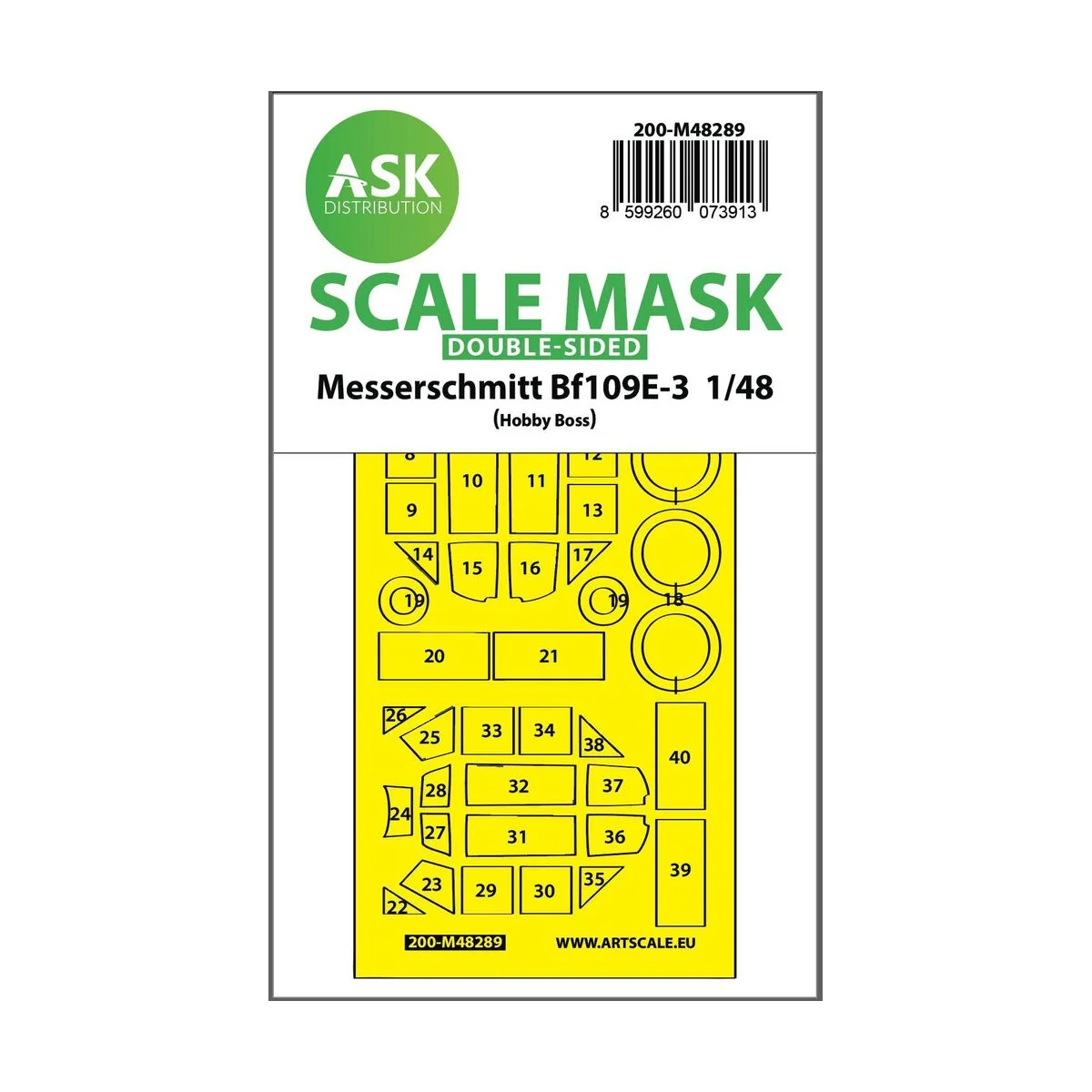 Bf 109E-3 double-sided express fit mask for Hobby Boss - Art Scale ...