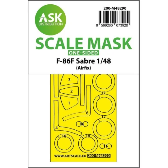 F-86F Sabre one-sided express fit mask for Airfix - Art Scale Kit 2...
