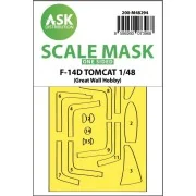 F-14D Tomcat one-sided express fit mask for Great Wall Hobby, 1/48 ...
