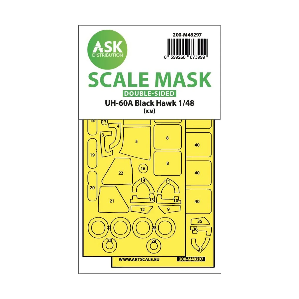 UH-60A Black Hawk double-sided express fit mask for ICM, 1/48 - Art...