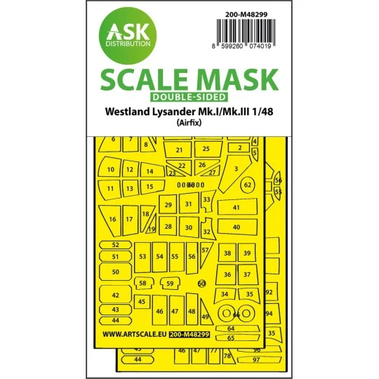 Lysander Mk.I / Mk.III double-sided express fit mask for Airfix - A...