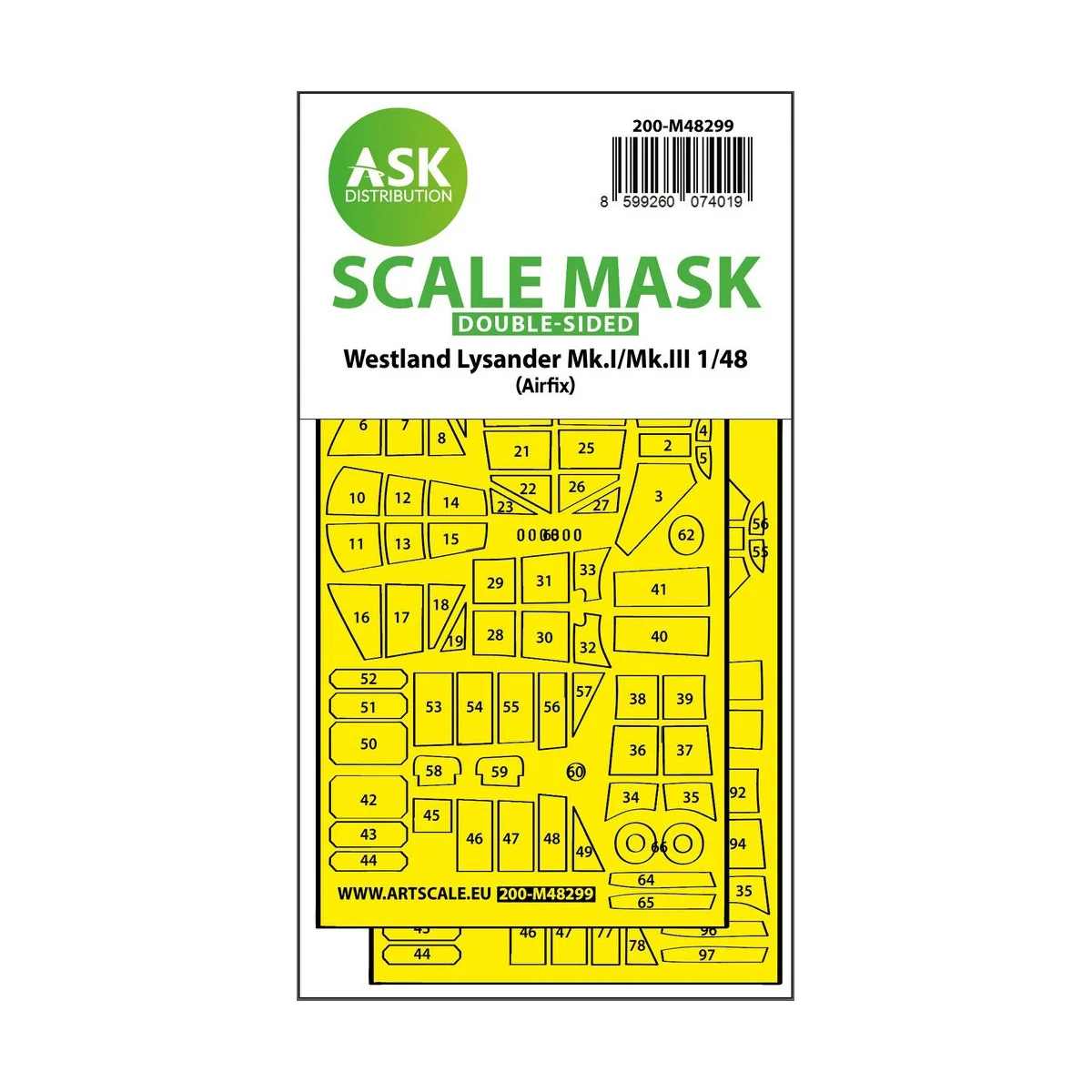 Lysander Mk.I / Mk.III double-sided express fit mask for Airfix - A...