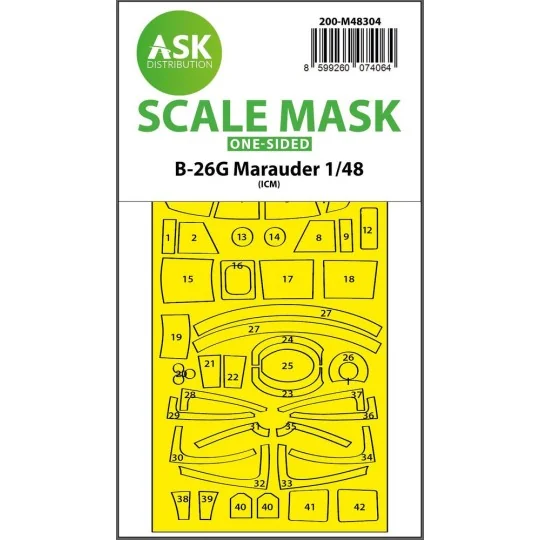 B-26G Marauder one-sided express fit mask for ICM - Art Scale Kit 2...