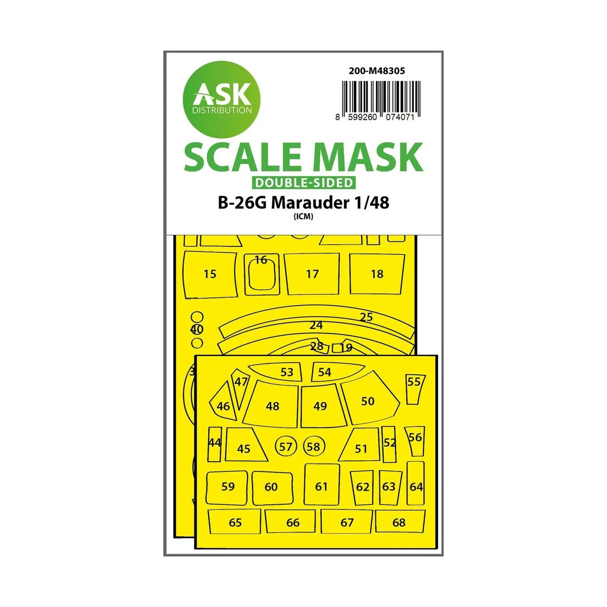 B-26G Marauder double-sided express fit mask for ICM - Art Scale Ki...