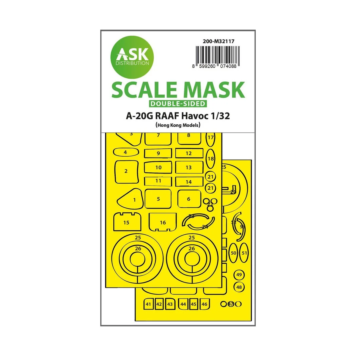 A-20G RAAF Havoc double-sided express fit mask for HK Models - Art ...