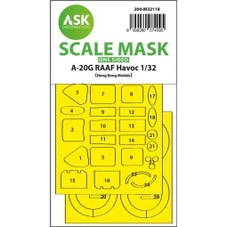 A-20G RAAF Havoc one-sided express fit mask for HK Models, 1/32 - A...